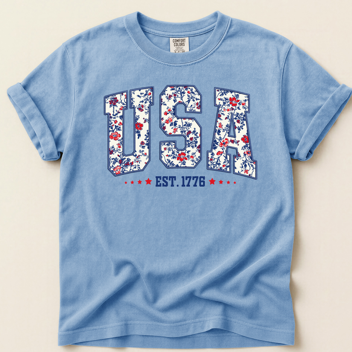 USA floral tee