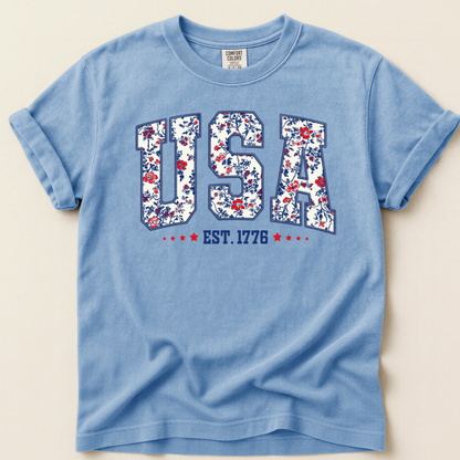 USA floral tee