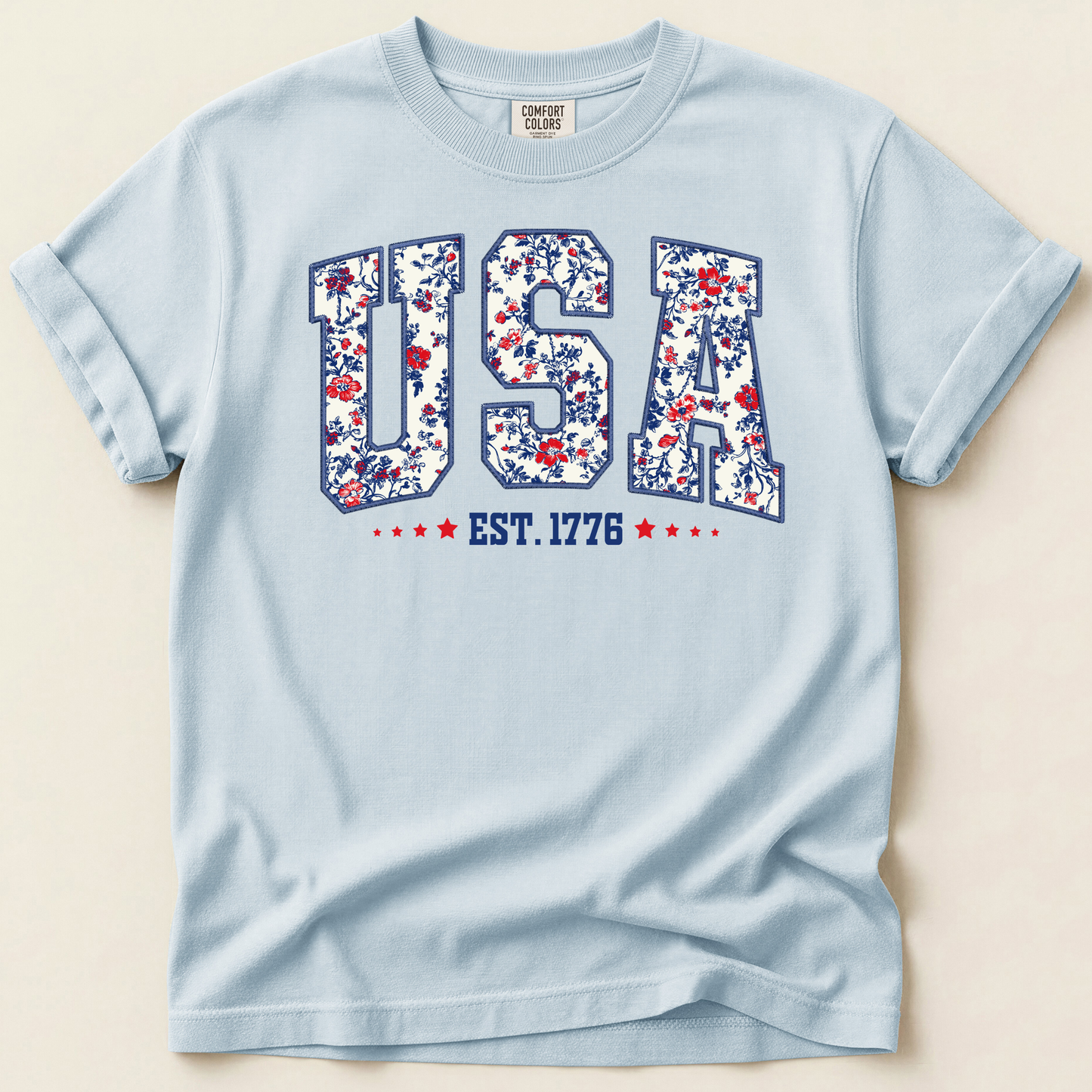 USA floral tee
