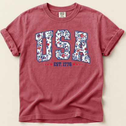 USA floral tee