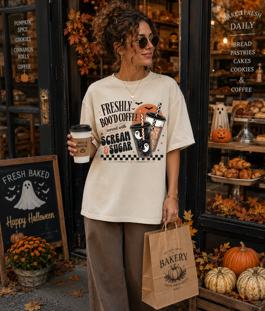 Brewed and Boo'd tee