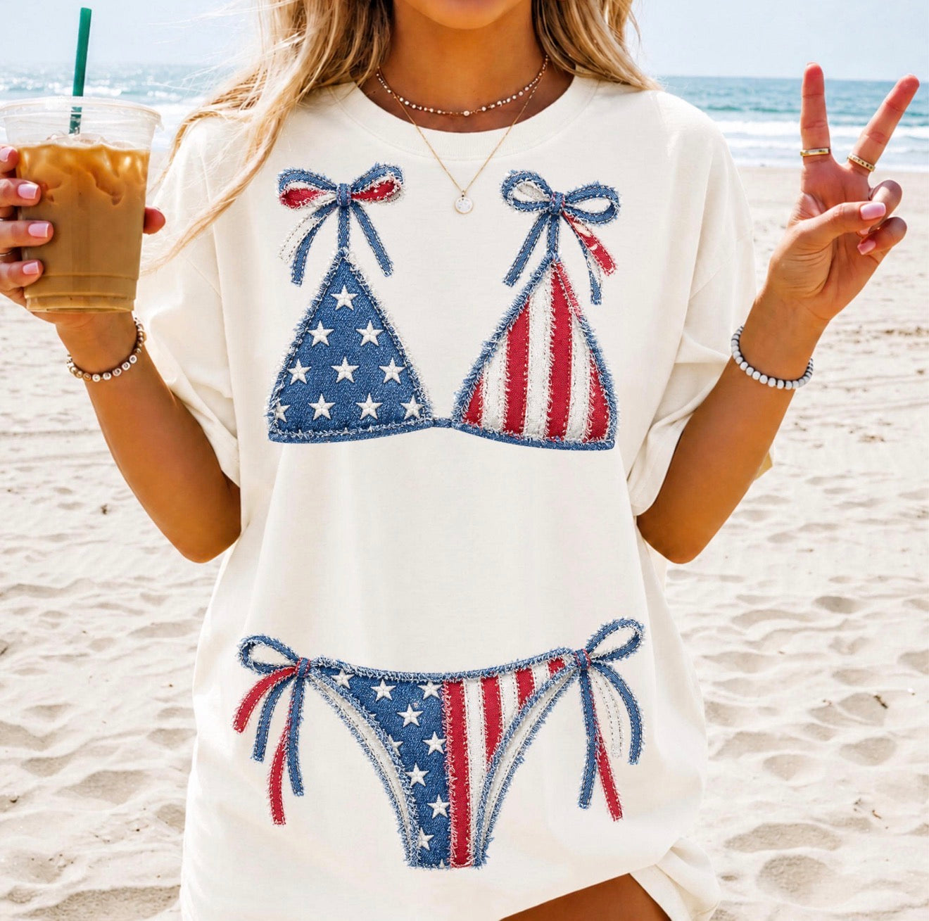 Red white & blue tee
